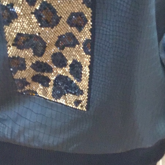 Madness National faux leather/sequin front top, long sleeves, size medium - Picture 6 of 14